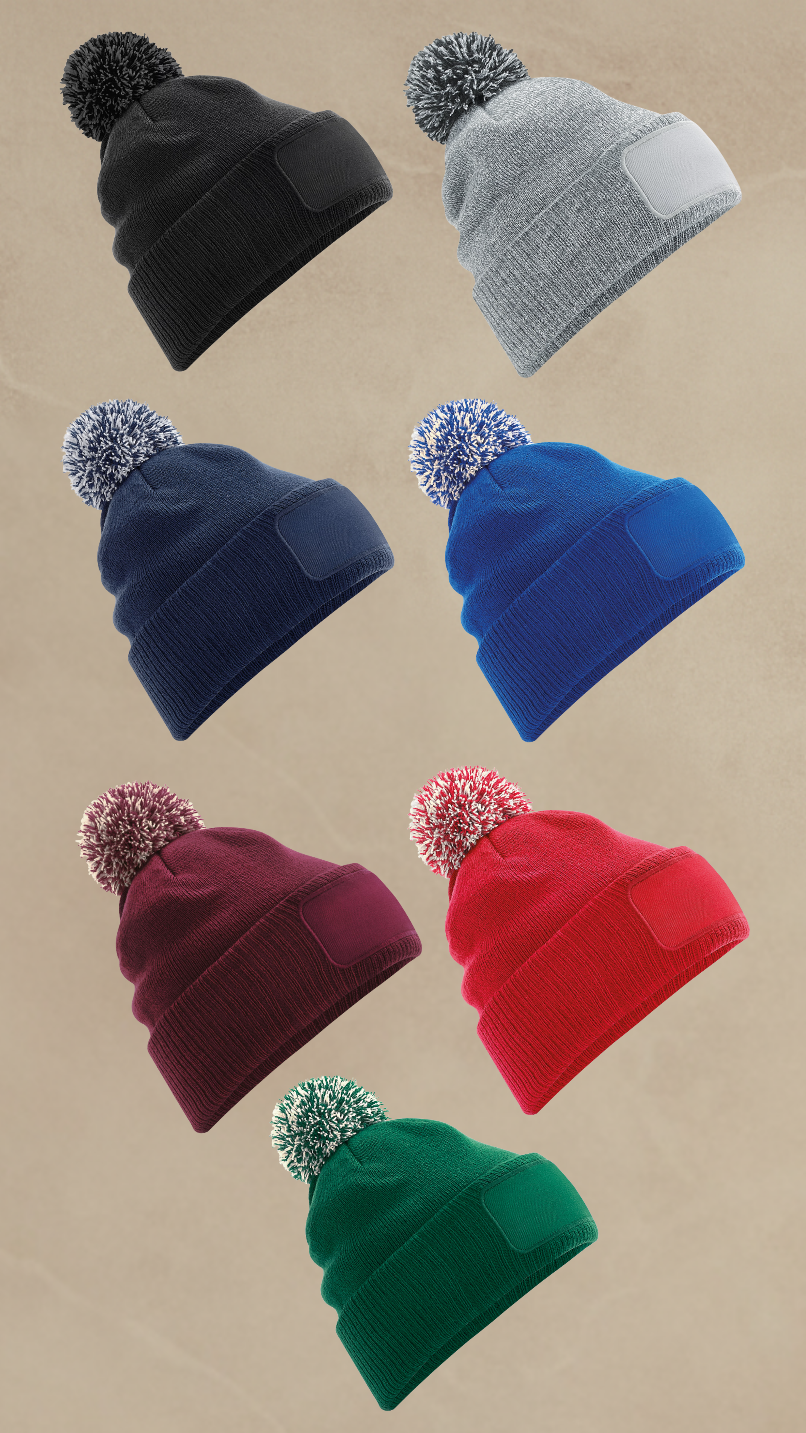 Gorro com Pompom e patch Adulto
